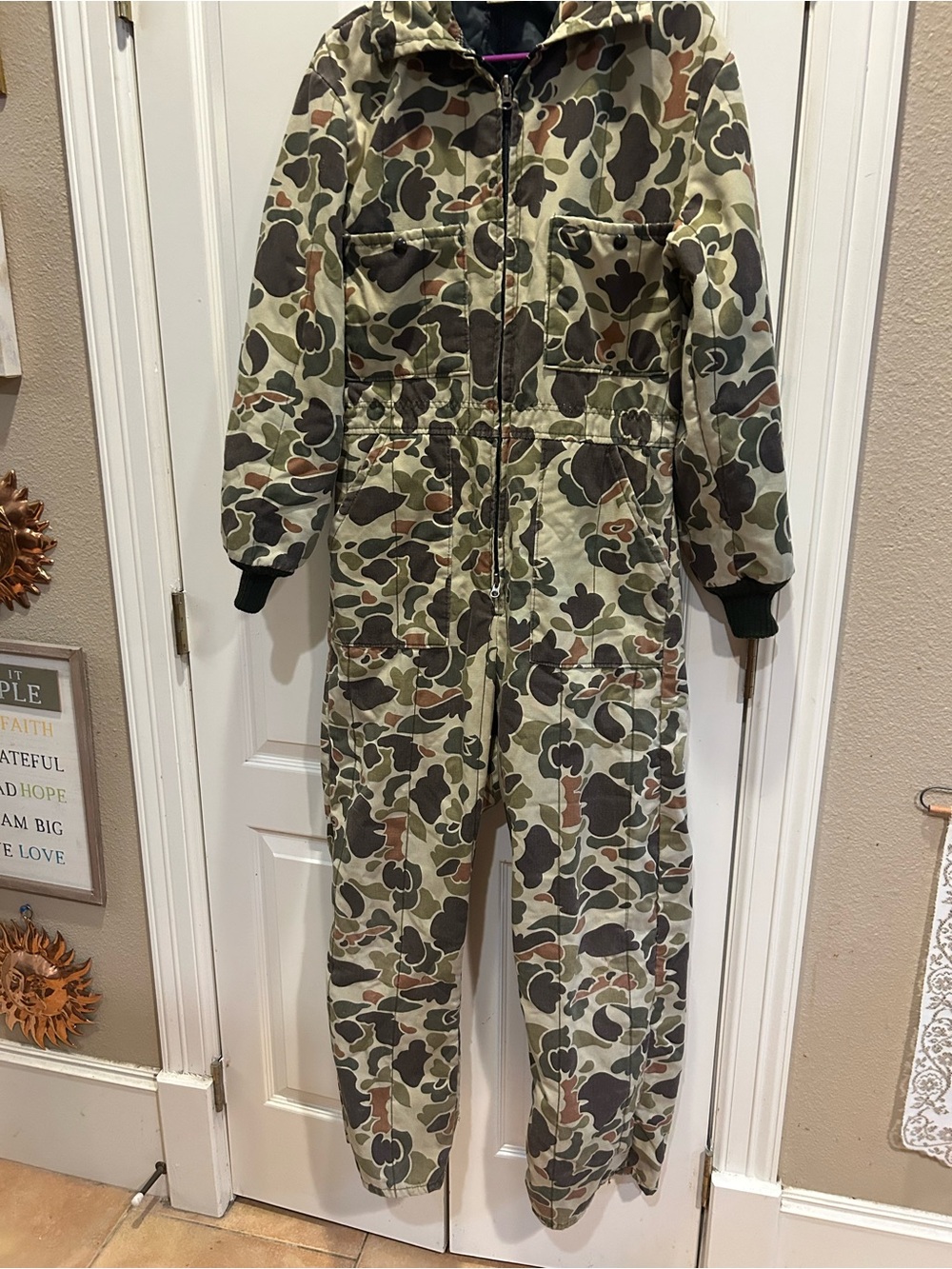 Walls vintage men small duck camo hunting coveralls